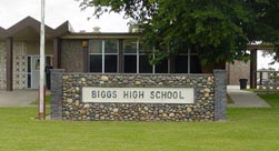 Biggs High School front sign